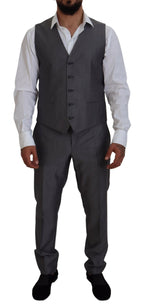 Dolce &amp; Gabbana Gray SICILY 3 Piece Slim Fit Suit