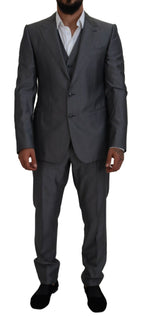 Dolce &amp; Gabbana Gray SICILY 3 Piece Slim Fit Suit