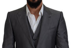 Dolce &amp; Gabbana Gray SICILY 3 Piece Slim Fit Suit