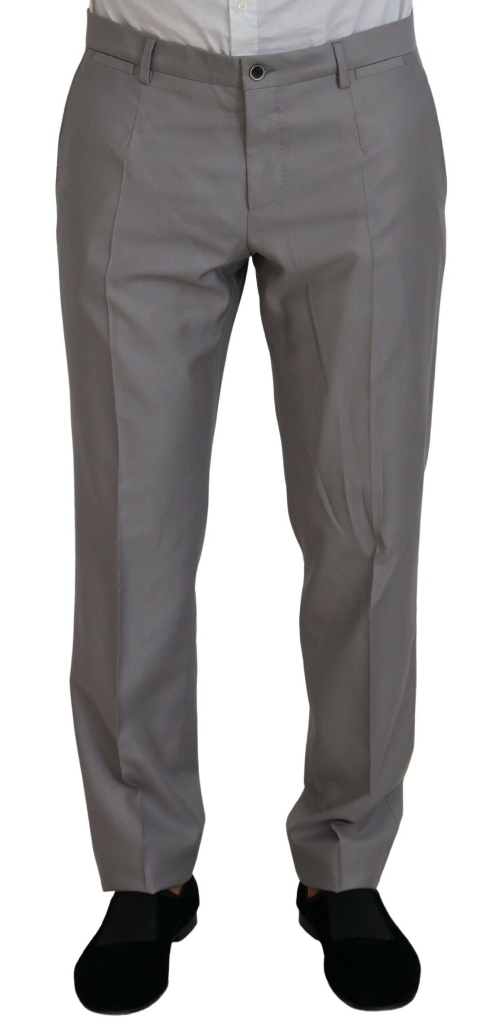 Dolce &amp; Gabbana Silver Wool Silk 3 Piece Slim Fit Suit