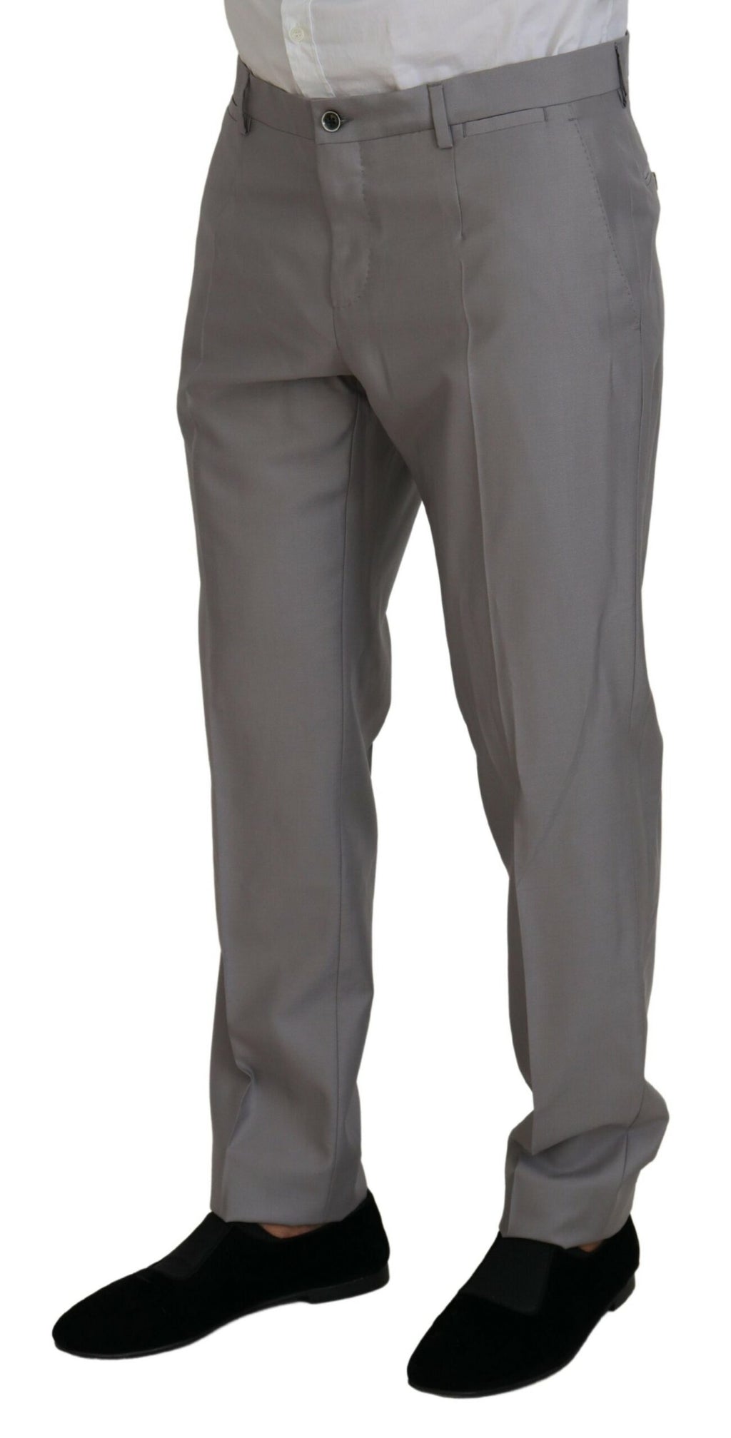 Dolce &amp; Gabbana Silver Wool Silk 3 Piece Slim Fit Suit