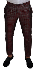 Dolce &amp; Gabbana Bordeaux Silver GOLD Slim Fit Suit