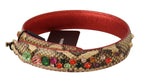 Dolce &amp; Gabbana Beige Exotic Leather Crystals Shoulder Strap