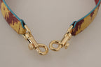 Dolce &amp; Gabbana Yellow Red Leather Gold Tone Shoulder Strap