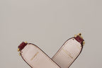 Dolce &amp; Gabbana Bordeaux Leather Crystals Bag Shoulder Strap