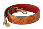 Dolce &amp; Gabbana Orange Leather Swirl Print Bag Shoulder Strap