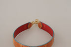Dolce &amp; Gabbana Orange Leather Swirl Print Bag Shoulder Strap