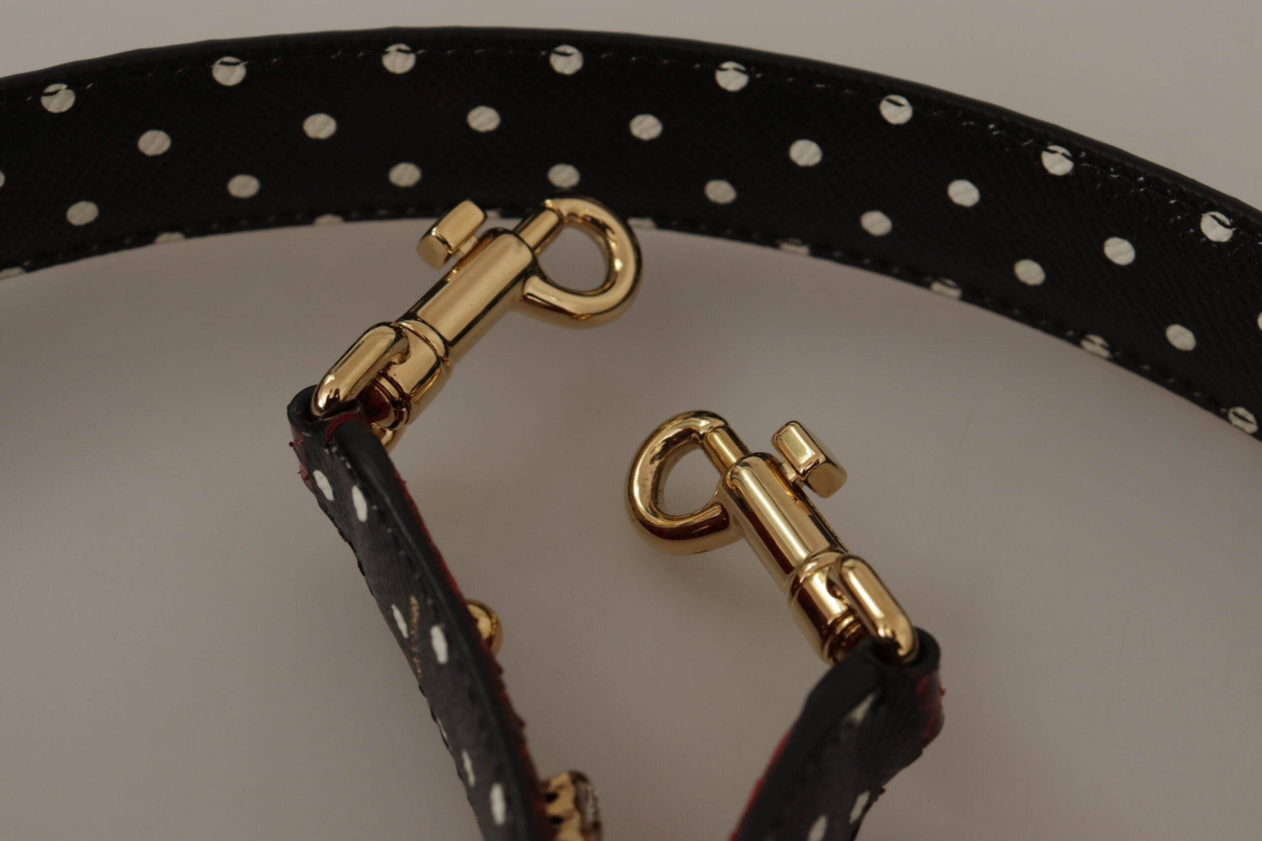 Dolce &amp; Gabbana Red Python Leather Crystals Reversible Shoulder Strap