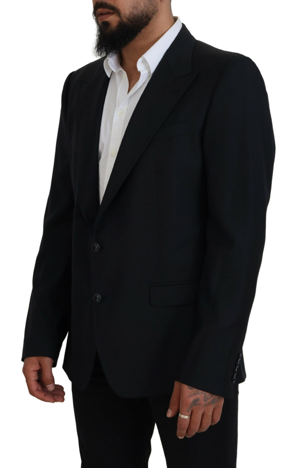 Dolce &amp; Gabbana Dark Blue Wool Formal Sicily Blazer