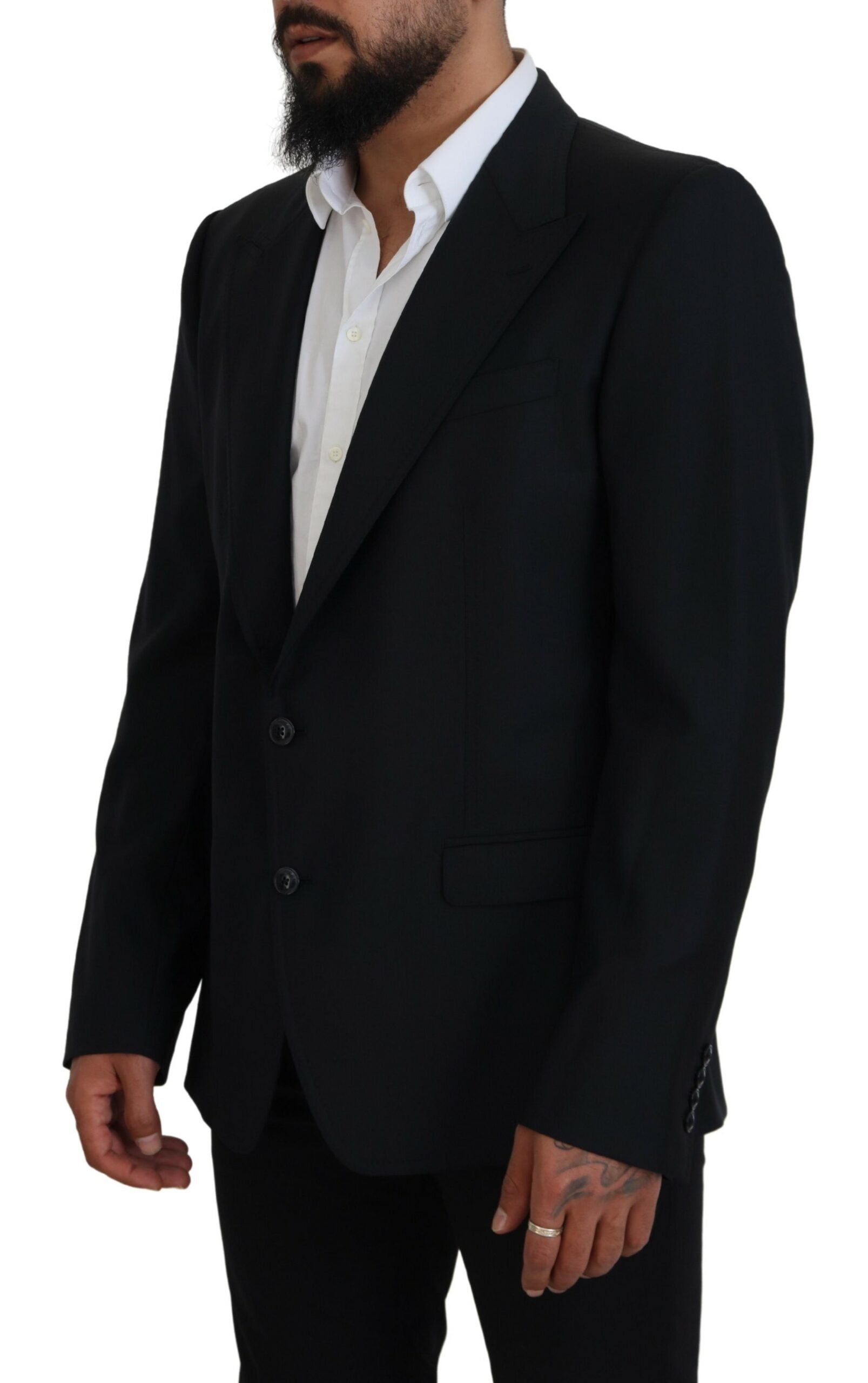 Dolce &amp; Gabbana Dark Blue Wool Formal Sicily Blazer