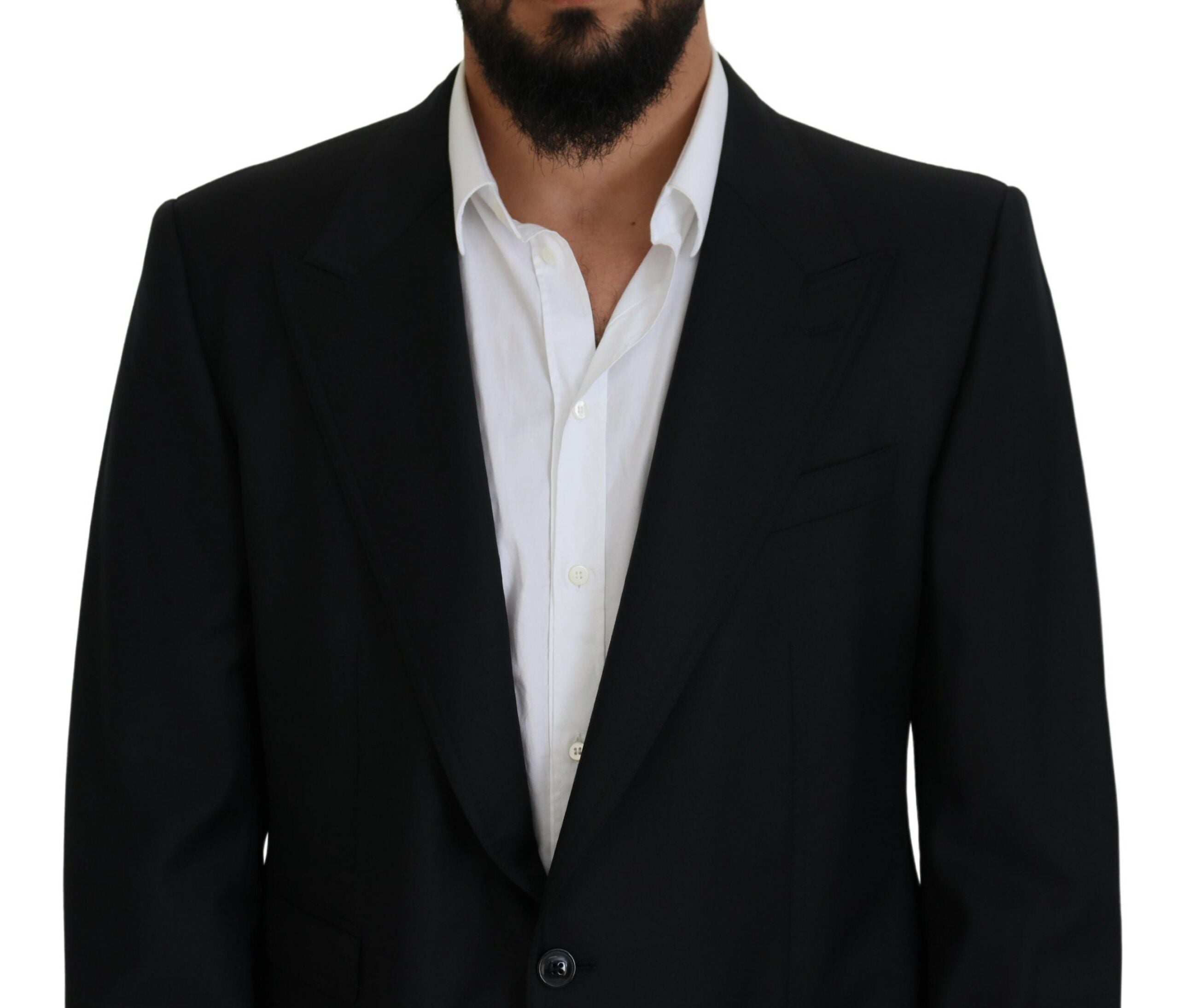 Dolce &amp; Gabbana Dark Blue Wool Formal Sicily Blazer