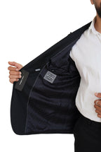 Dolce &amp; Gabbana Dark Blue Wool Formal Sicily Blazer