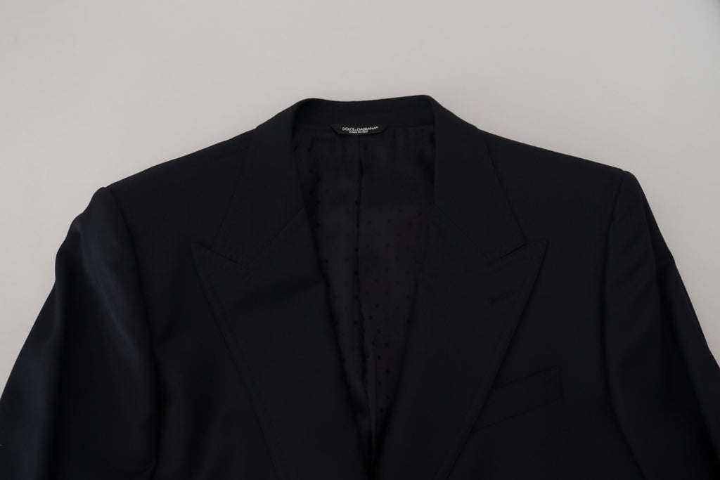 Dolce &amp; Gabbana Dark Blue Wool Formal Sicily Blazer