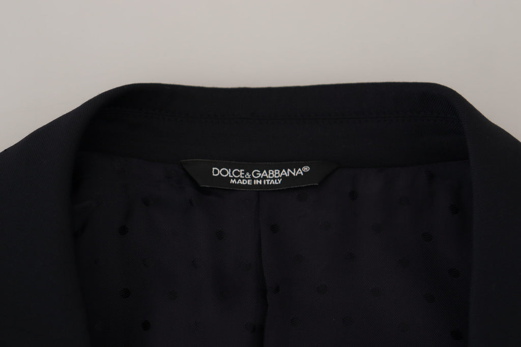 Dolce &amp; Gabbana Dark Blue Wool Formal Sicily Blazer