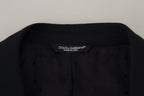 Dolce &amp; Gabbana Dark Blue Wool Formal Sicily Blazer