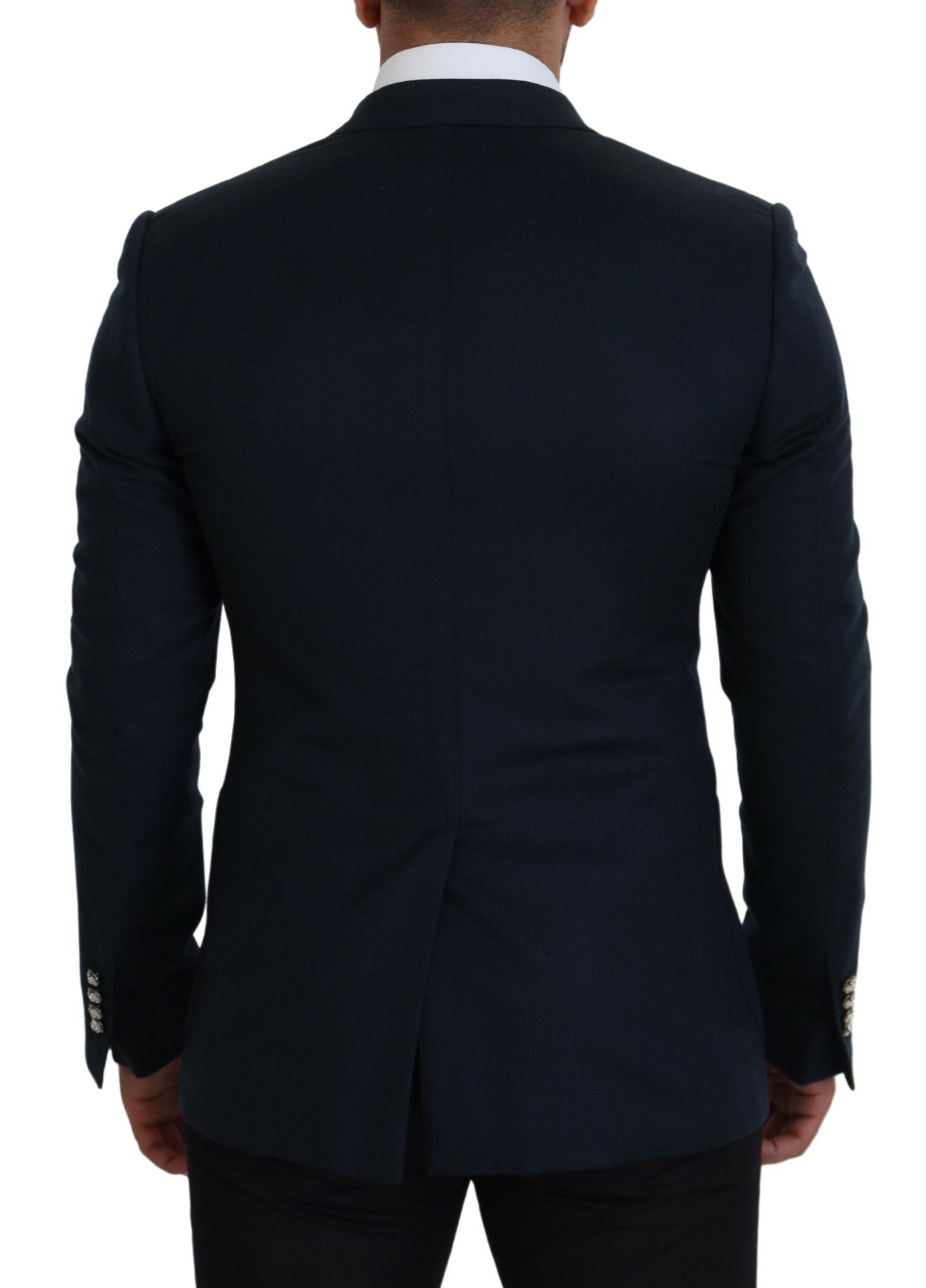 Dolce &amp; Gabbana Blue Double Breasted Formal Coat Blazer