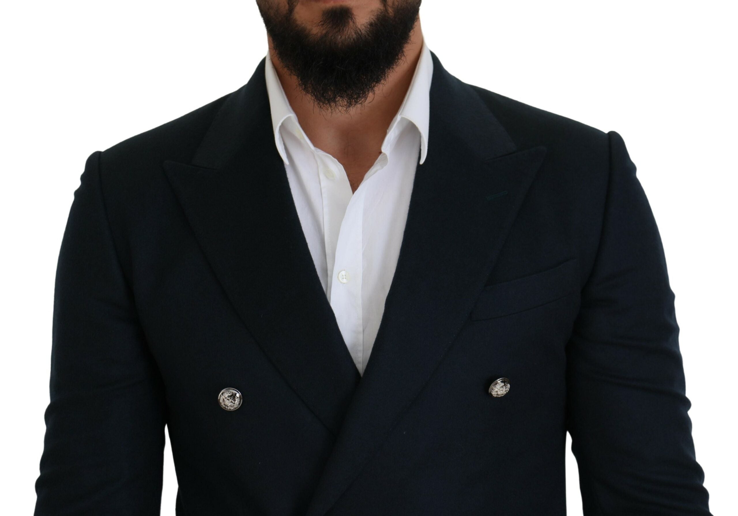 Dolce &amp; Gabbana Blue Double Breasted Formal Coat Blazer