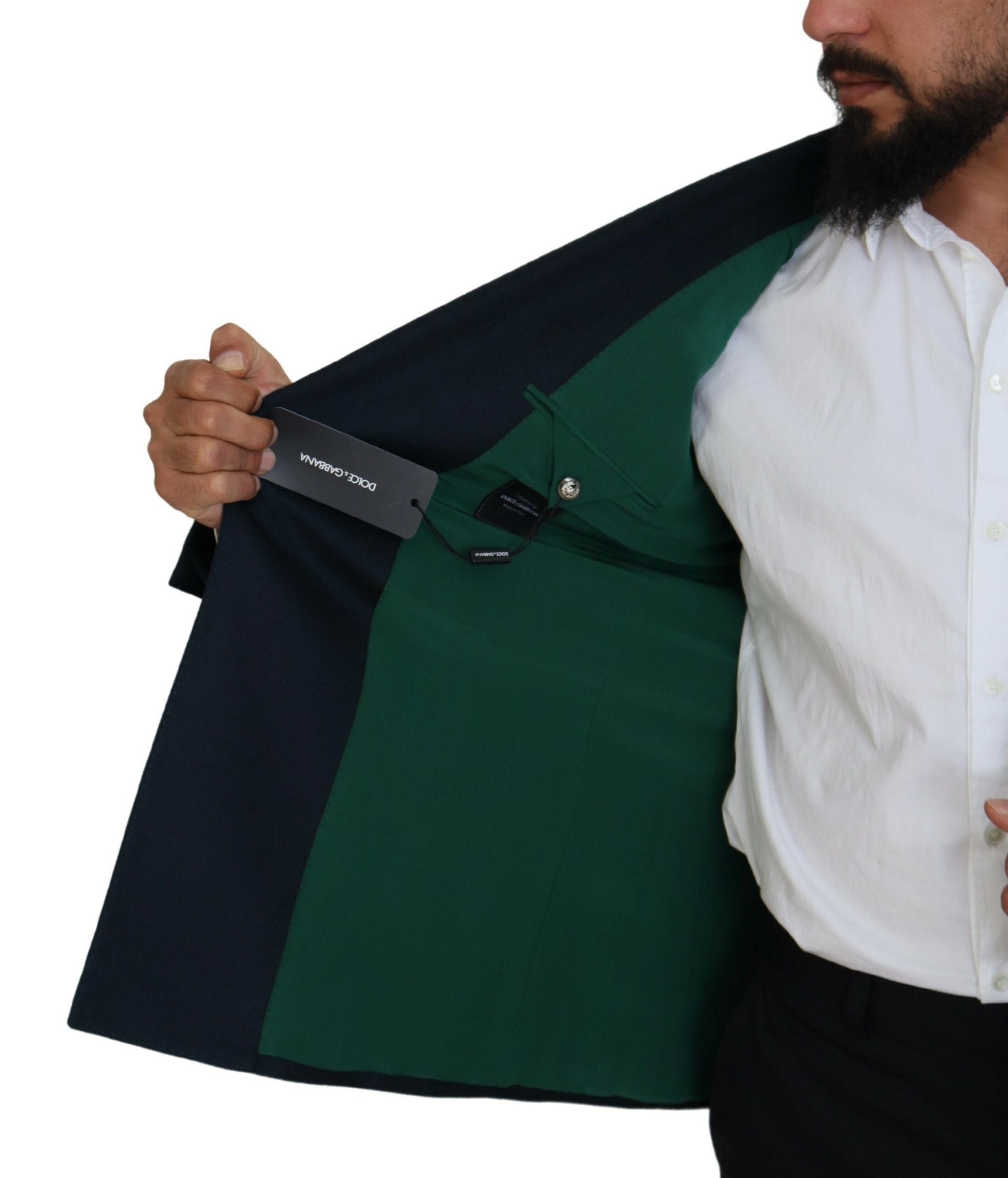 Dolce &amp; Gabbana Blue Double Breasted Formal Coat Blazer