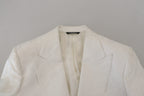Dolce &amp; Gabbana White Floral Brocade Trench Coat Jacket
