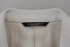 Dolce &amp; Gabbana White Floral Brocade Trench Coat Jacket