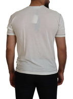 Dolce &amp; Gabbana White Printed Short Sleeves Men T-shirt