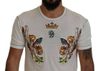 Dolce &amp; Gabbana White Printed Short Sleeves Men T-shirt