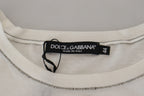 Dolce &amp; Gabbana White Printed Short Sleeves Men T-shirt