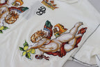 Dolce &amp; Gabbana White Printed Short Sleeves Men T-shirt