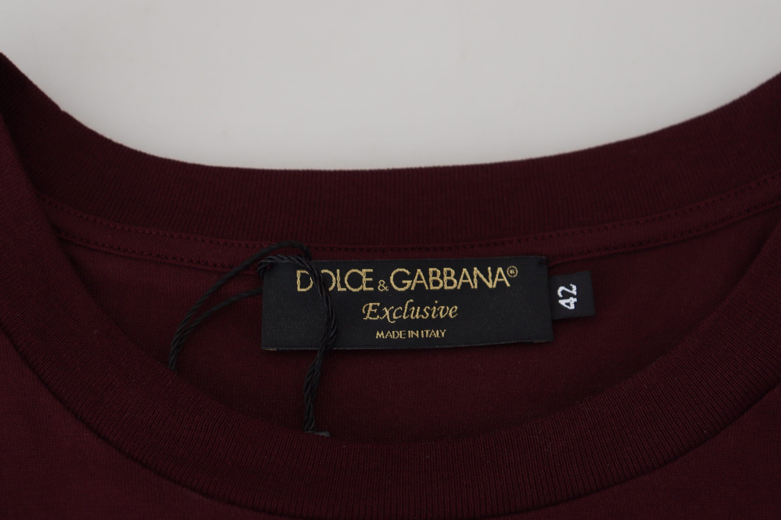 Dolce &amp; Gabbana Maroon Printed Short Sleeves Men T-shirt