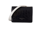 Dolce &amp; Gabbana Blue White Caiman Leather Strap Card Holder Wallet