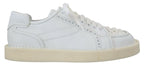 Dolce &amp; Gabbana White Leather Low Top Oxford Sneakers Casual Shoes