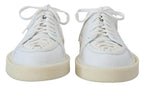 Dolce &amp; Gabbana White Leather Low Top Oxford Sneakers Casual Shoes