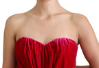 Dolce &amp; Gabbana Pink Viscose Stretch Strapless A-line Dress