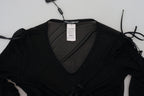 Dolce & Gabbana Black Viscose Bodycon Sheath Midi Dress