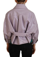 Dolce &amp; Gabbana Purple Cotton Button Down Cropped Jacket