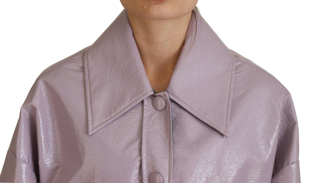 Dolce &amp; Gabbana Purple Cotton Button Down Cropped Jacket