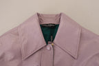 Dolce &amp; Gabbana Purple Cotton Button Down Cropped Jacket