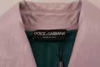 Dolce &amp; Gabbana Purple Cotton Button Down Cropped Jacket