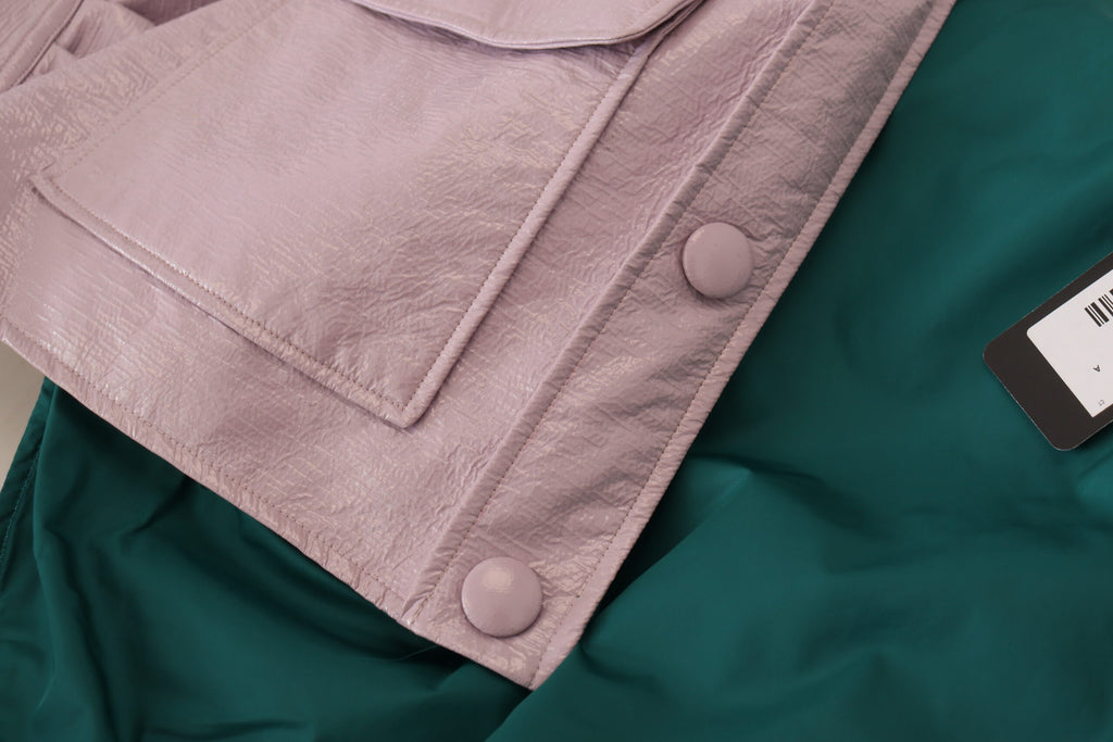 Dolce &amp; Gabbana Purple Cotton Button Down Cropped Jacket