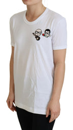 Dolce &amp; Gabbana White #dgfamily Crewneck Cotton T-shirt