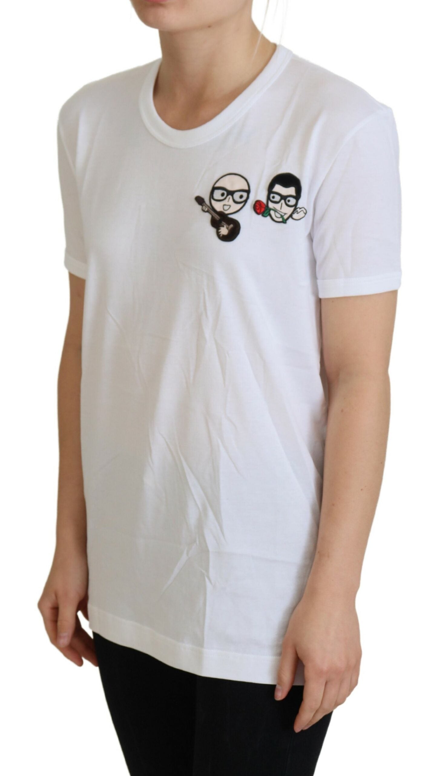 Dolce &amp; Gabbana White #dgfamily Crewneck Cotton T-shirt
