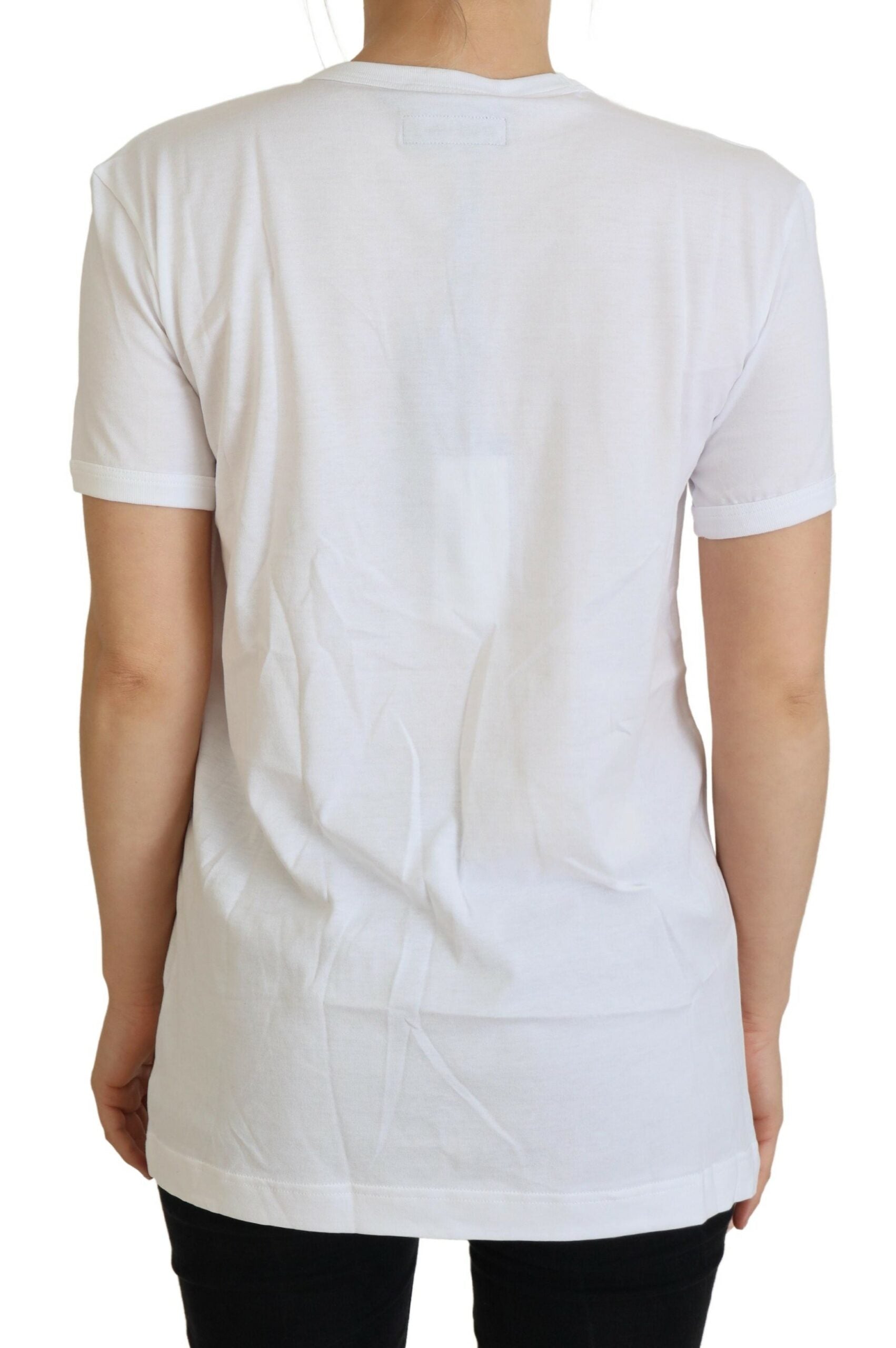 Dolce &amp; Gabbana White #dgfamily Crewneck Cotton T-shirt