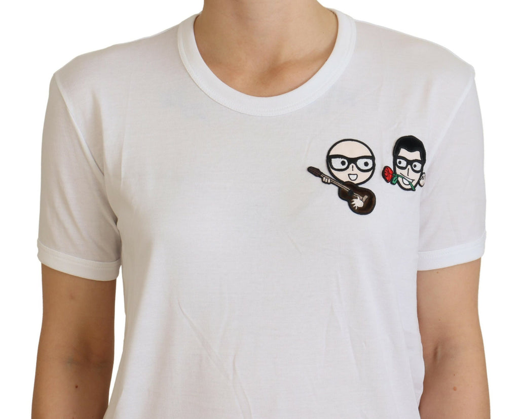 Dolce &amp; Gabbana White #dgfamily Crewneck Cotton T-shirt
