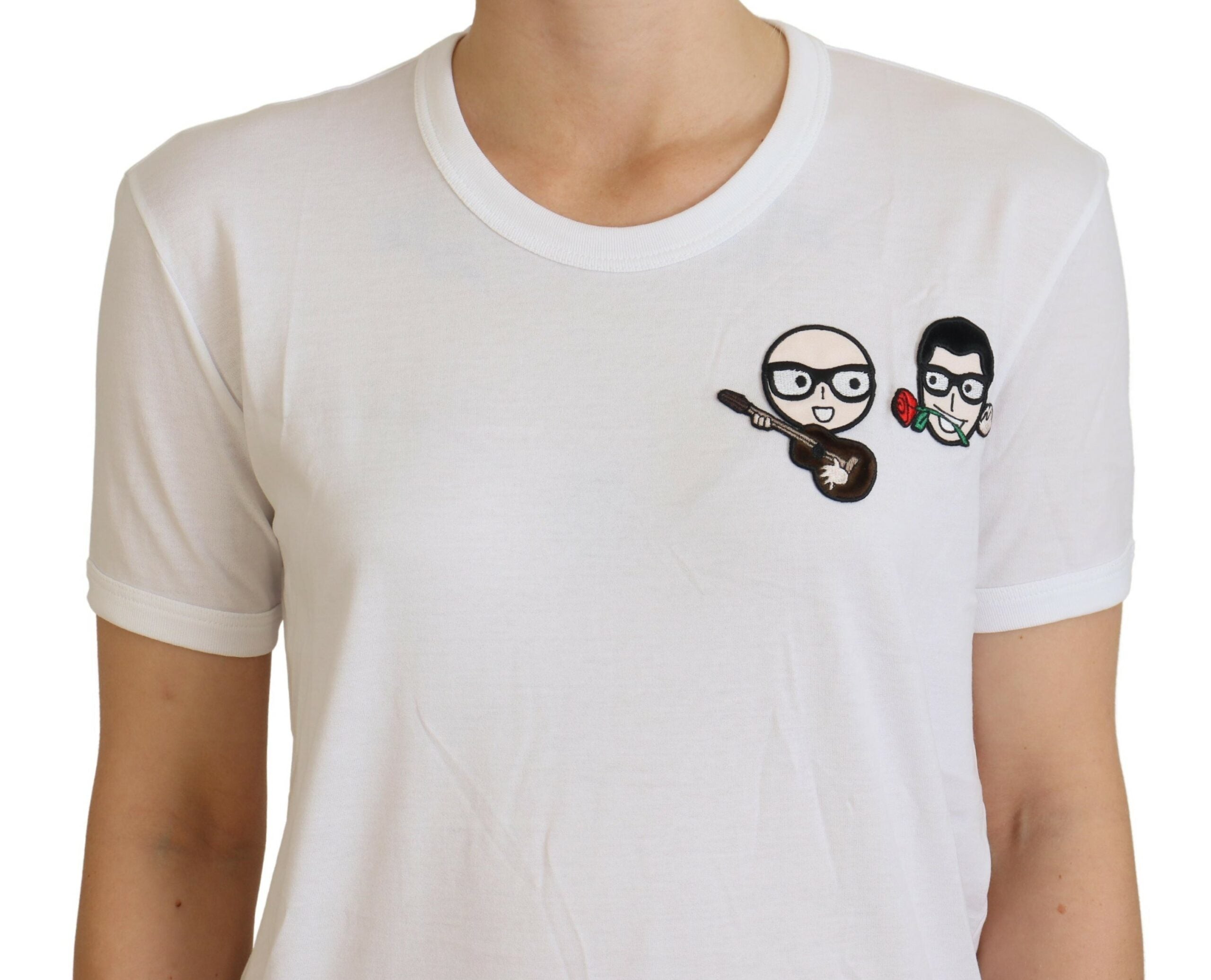 Dolce &amp; Gabbana White #dgfamily Crewneck Cotton T-shirt
