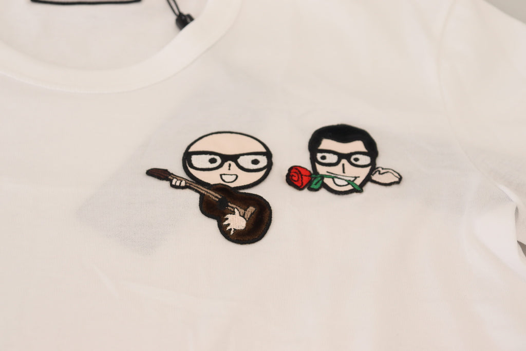Dolce &amp; Gabbana White #dgfamily Crewneck Cotton T-shirt