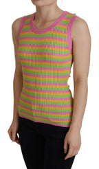 Dolce &amp; Gabbana Multicolor Silk Vest Pullover Tank Top