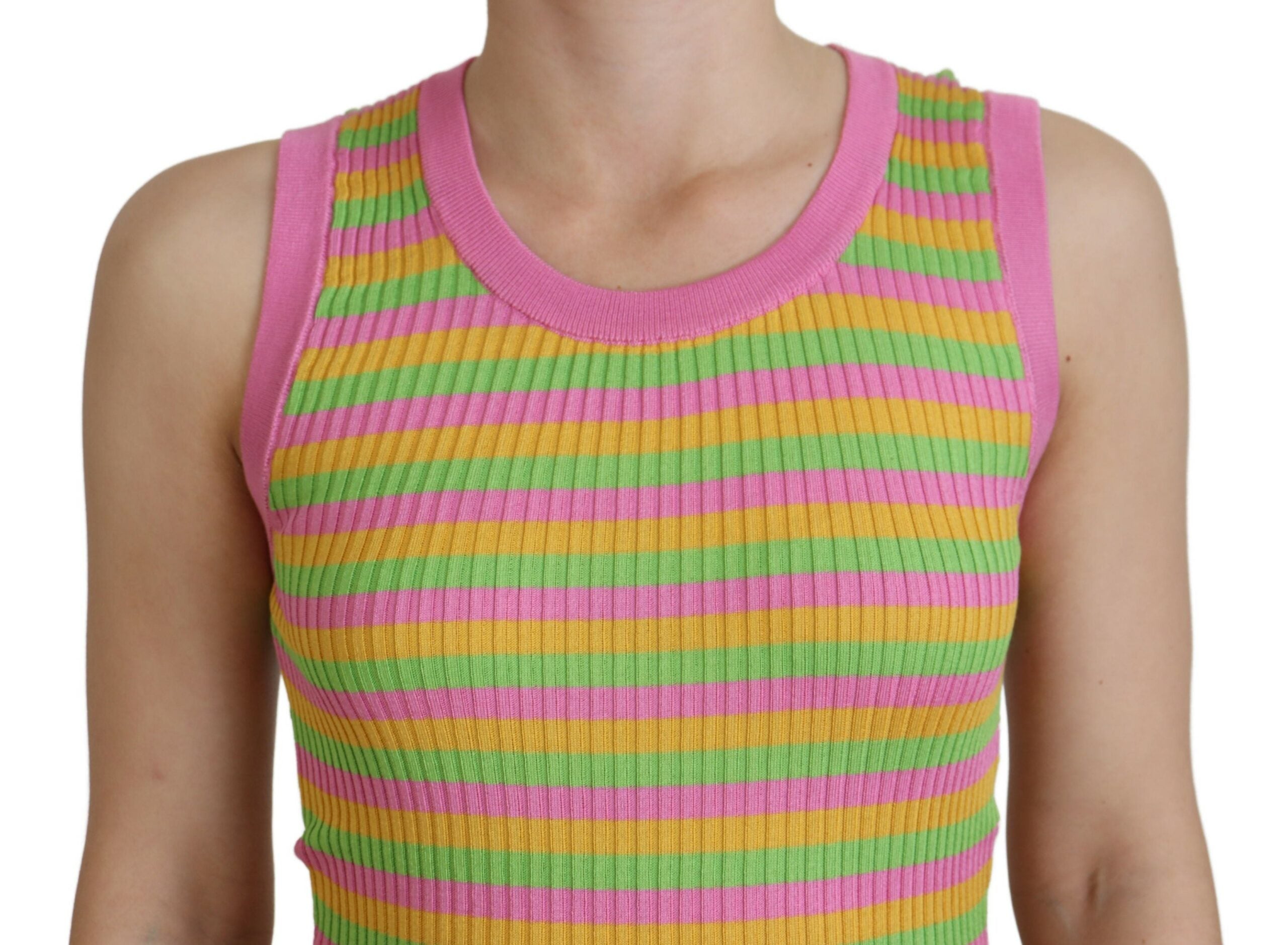 Dolce &amp; Gabbana Multicolor Silk Vest Pullover Tank Top