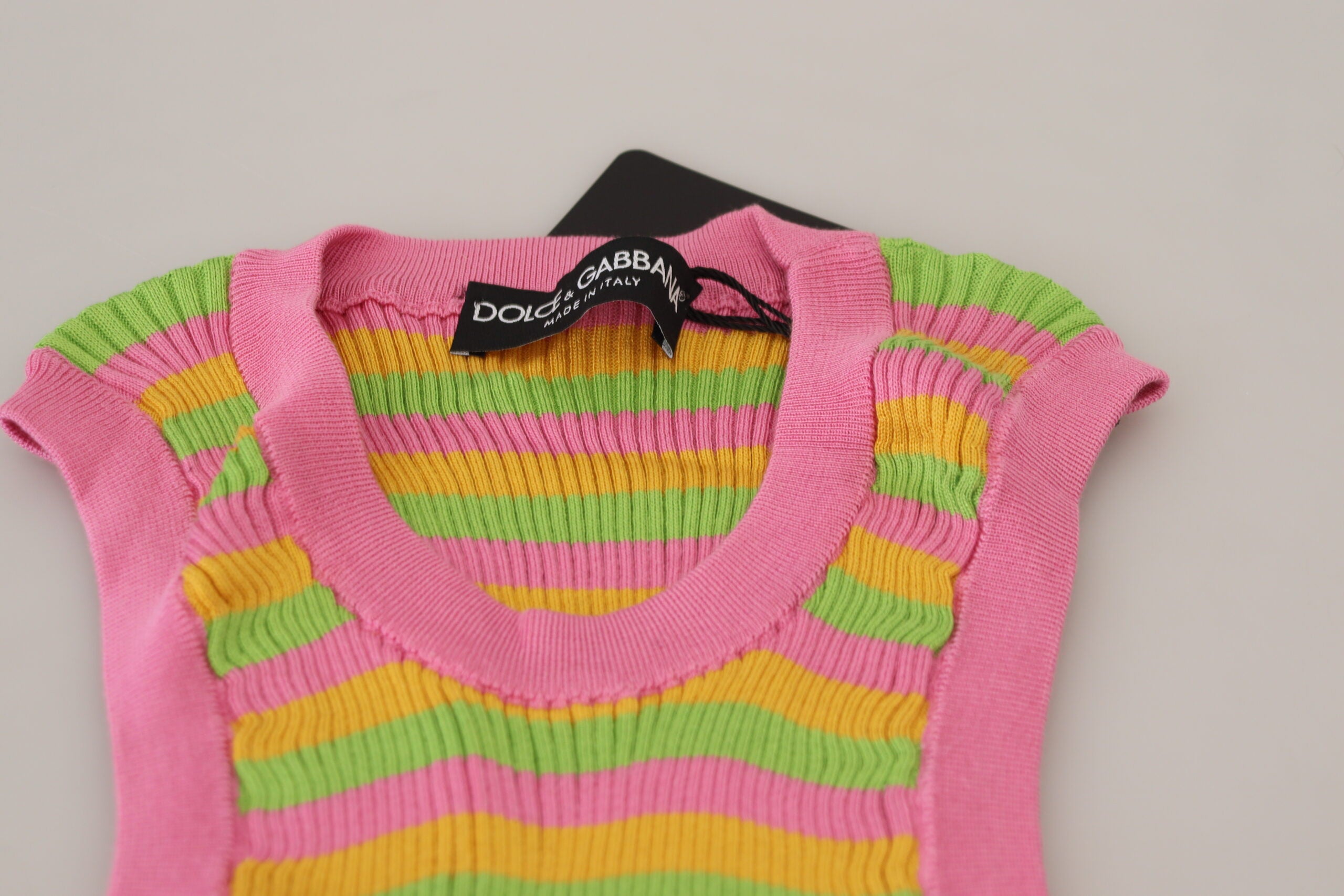 Dolce &amp; Gabbana Multicolor Silk Vest Pullover Tank Top