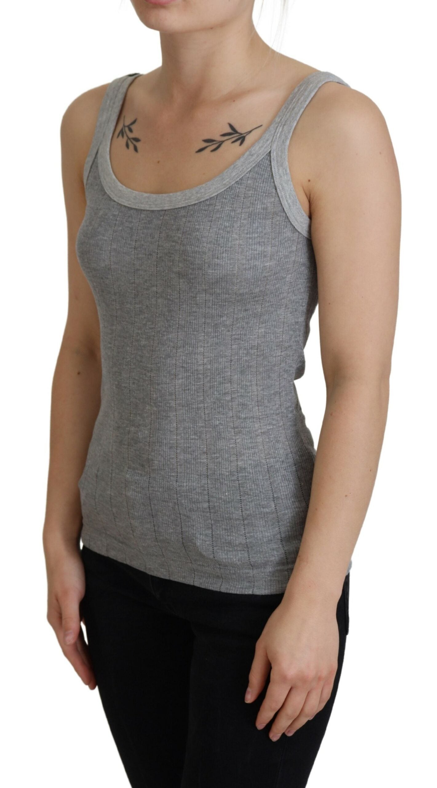 Dolce &amp; Gabbana Gray Cotton Modal Tank Top T-shirt