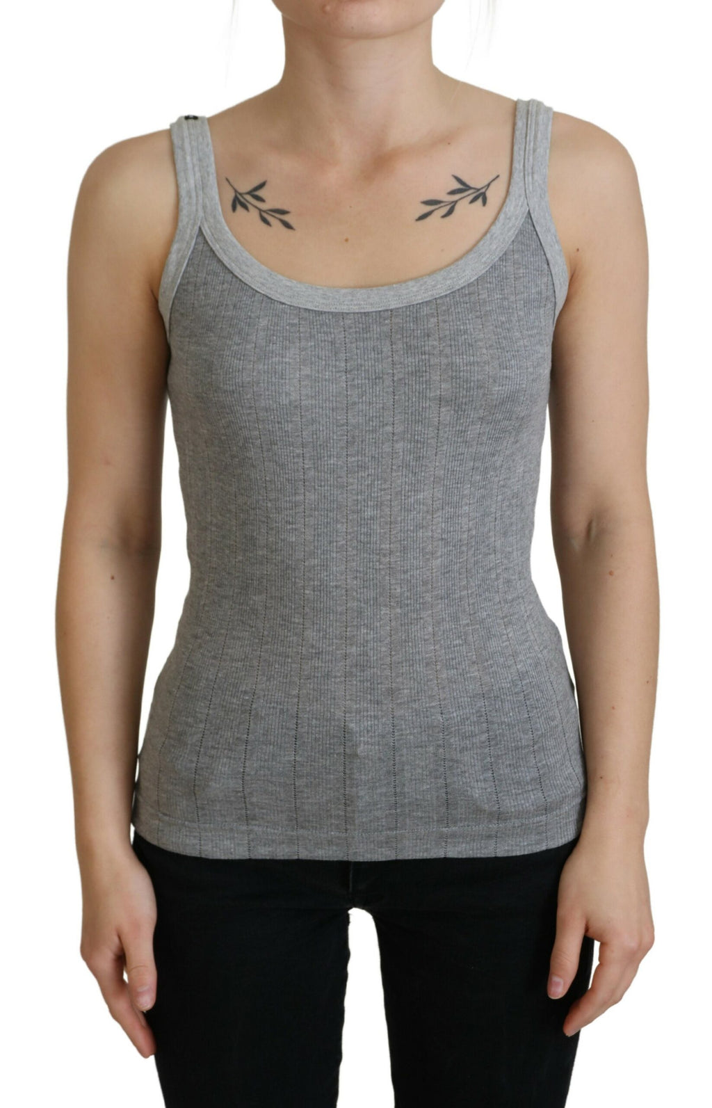 Dolce &amp; Gabbana Gray Cotton Modal Tank Top T-shirt